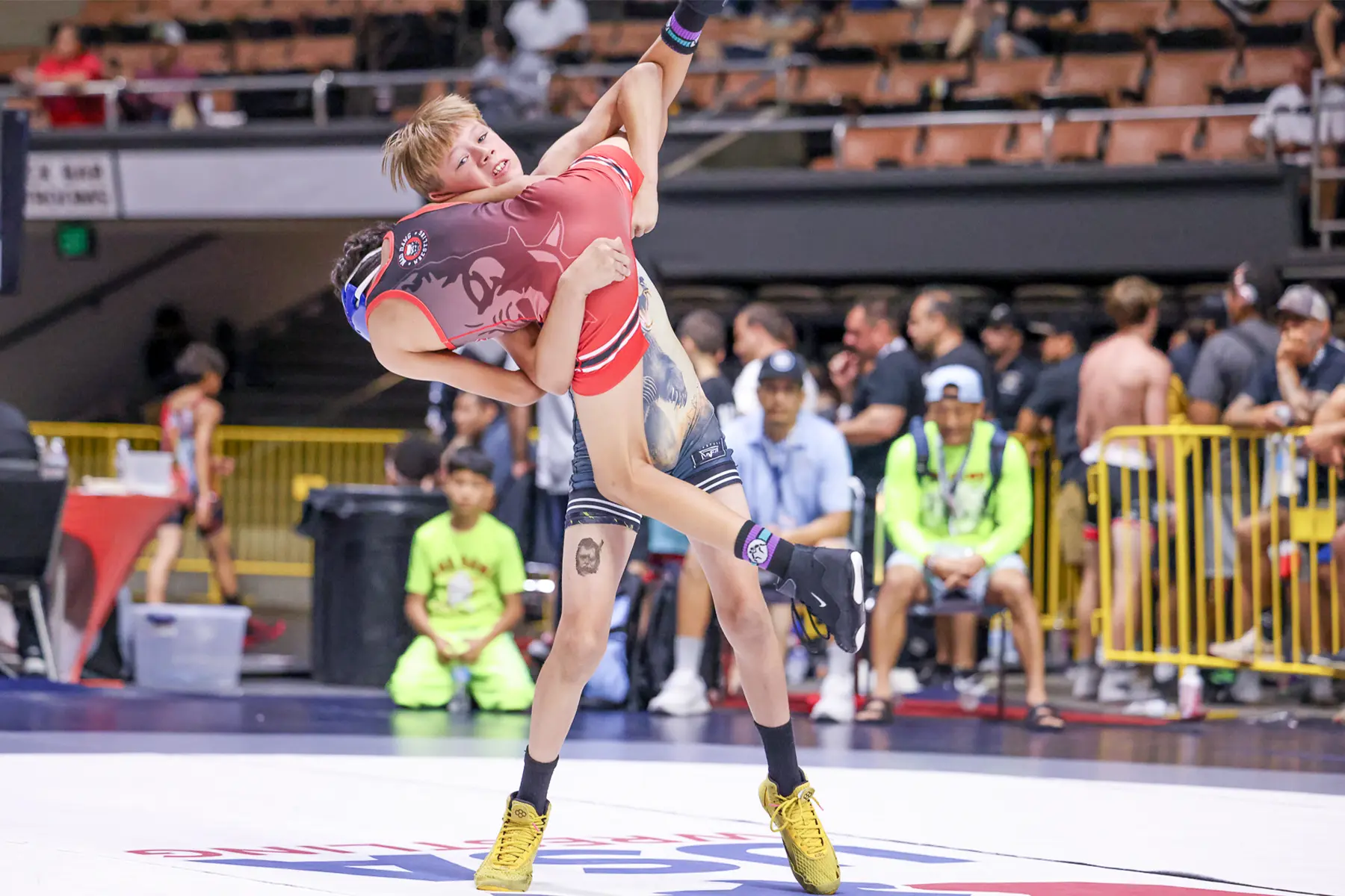 Wrestler in training